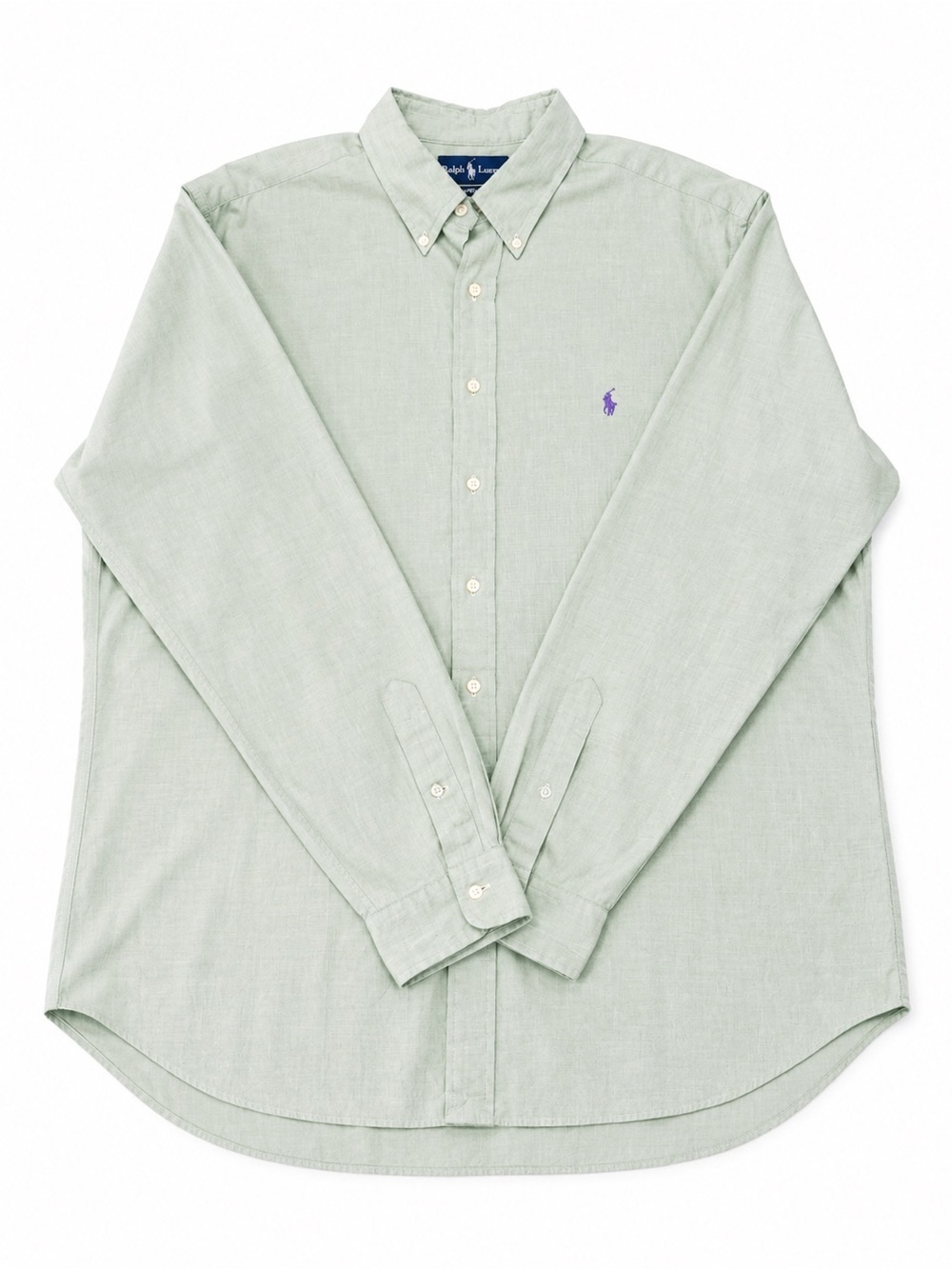 Men Ralph Lauren Pale Green Button-Down Shirt